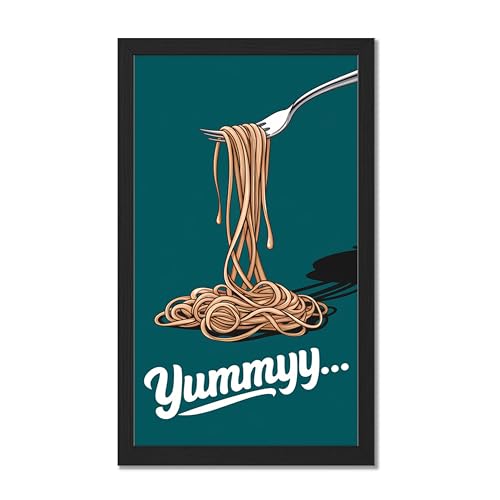 Image of NoWorries Wall art framed painting food posters for cafe decor (Synthetic wood frame) inch300 GSM premium art HD prints inch Wall painting for Home & Kitchen Decor (Pattern illustration)( Set of 1, Framed Painting) (BLACK, ART-7, 10X19INCHES)
