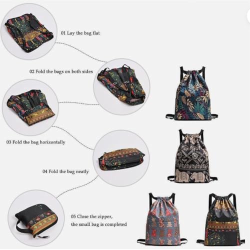 Drawstring Foldable Large Capacity Dry-wet Separation Travel Sports Backpack,Waterproof Lightweight Travel Gym Bag (21#)4