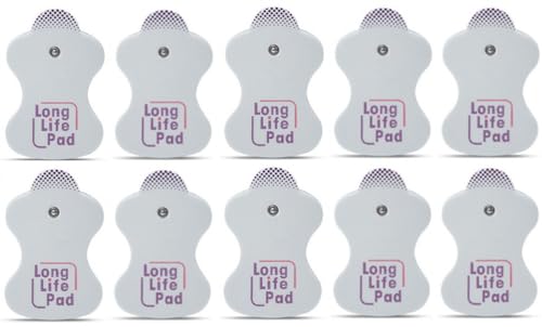 Image of AGAM Digital Therapy Machine Reusable TENS Unit Pads - Omron Life Long Electrode Replacement Pads, Strong Stick Gel, Universal Compatibility for Muscle Relief & Pain Therapy (10-Pack)
