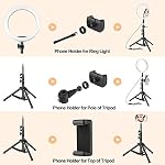 Rovtop 10 inch Ring Light with Stand Tripod, LED, Phone Holder for Selfie Camera Photography Makeup Video Live Streaming