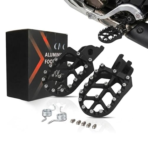 Image of JFG RACING Dirt Bike Foot Pegs,CNC Rest Pedal Footpegs for CR125 CR250 02-11 /CRF150R 07-24 /CRF250R 04-24 /CRF300L 21-24 /CRF450R 02-24 /CRF250X CRF450X CRF250RX CRF450RX CRF450RL CRF250L CRF1100L-Black