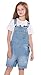 SOLOCOTE GirlVintage Wash Denim Pinafore with Adjustable Straps Jumpsuit Suspender Shortall Bib Pocket 5-14Y