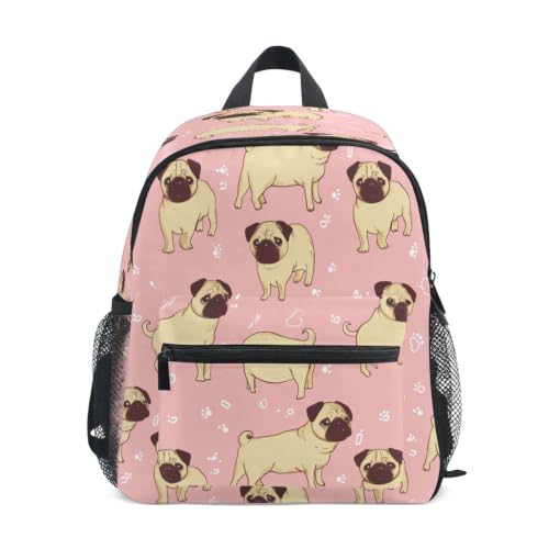 Sac à dos enfant carlin rose ergonomique contre le mal de dos scolaire