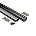 Produktbild LED Aluprofil A20 schwarz 2x Endkappen
