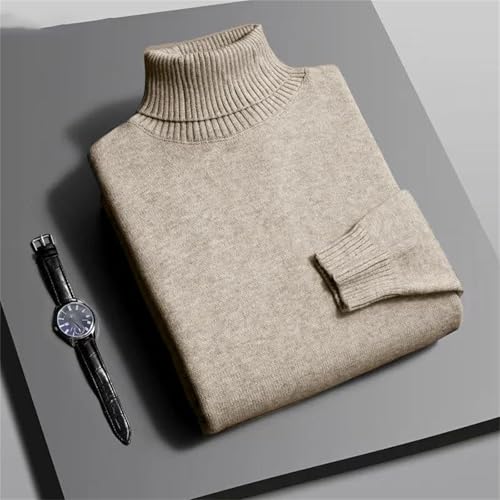 Men's Knitted Turtleneck Sweater, Slim Fit Long Sleevepullover Solid Color for Cool Seasons2