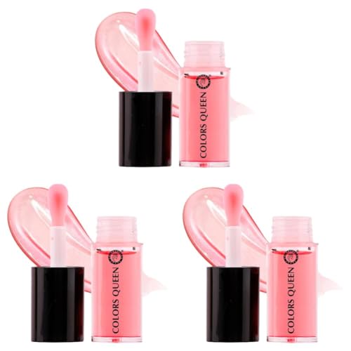 Image of Colors Queen Lip Therapy Glossy Lip Gloss | Nourishing & Hydrating Gloss | Lightweight, Highly Pigmented and One Swipe Application | Non Sticky Lip Gloss with Extra Large Applicator (01 - Strawberry, 4.8ml)