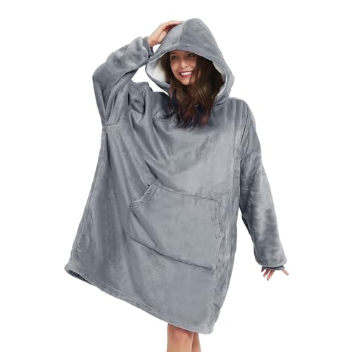 V.&GRIN Übergroße Kapuzen-Decke, Weicher Flauschfleece-Pullover...