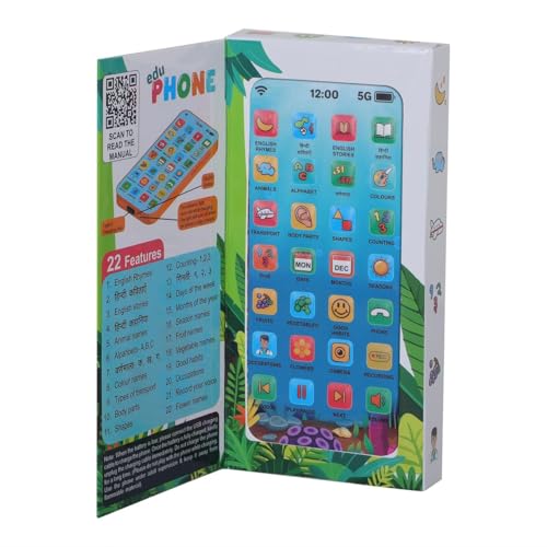 Image of EduPhone Educational Type-C Rechargeable Musical Toy 28 Functions Recording, Alphabet, Numbers, Varnmala, Animal Sounds, Nursery Rhymes in English & Hindi for Age 2 Years to 10 Years