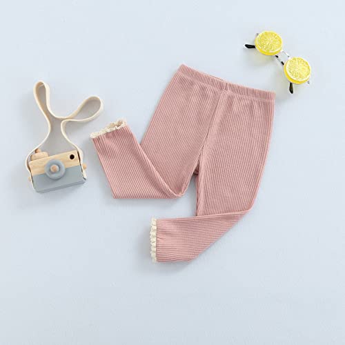 FIOMVA Little Girls Stretch Footless Leggings Ruffle Tutu Skirt Cotton Ankle Length Tight Pants 2-7 Years3