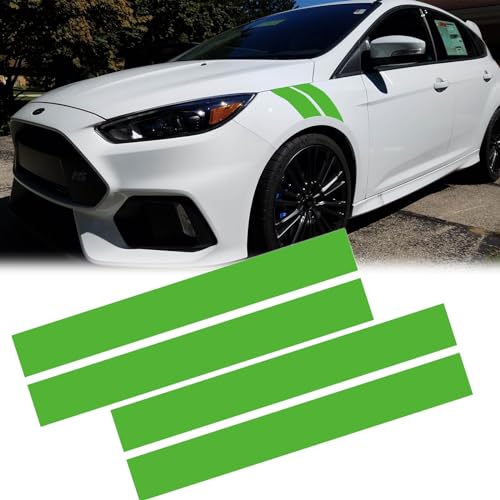 Image of x xotic tech 4pcs Car Fender Stripes Hash Marks KK Vinyl Sticker Universal for Car Truck SUV Auto Bumper Racing Stripe Decal (Green)