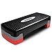 POWRX Step da aerobica (68 x 28,5 cm) - Stepper fitness ideale per »esercizi in casa« - Altezza regolabile e superficie antiscivolo + PDF workout (Nero/Rosso)