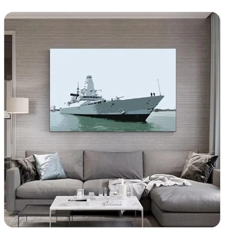 Affiche Marine Royaume-Uni porte-avions pour salon moderne 40x60