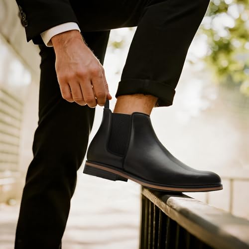 Image of Cestfini Men Chelsea Boots Casual Suede Dress Boots Comfortable Oxfords Ankle Boots for Men