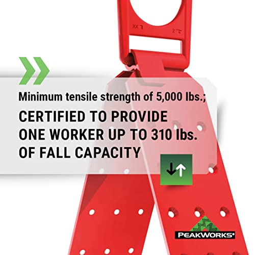 Peakworks Roof Anchor Bracket, Fall Arrest System, Tool Connects To Wood Surfaces With Roofing Harness Safety Kit, Ansi Osha Compliant, Durable Steel Adjustable Connector, Red, V8229100 #TOP4