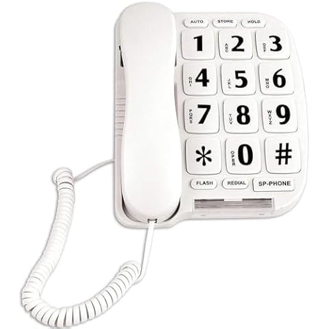 JeKaVis JF11W Big Button Phone for Seniors Home Large Phone Corded Landline for Elderly Amplified Phone for Hearing Impaired Aid Elderly Phones with Loud Speakerphone Desktop Telephone Cover