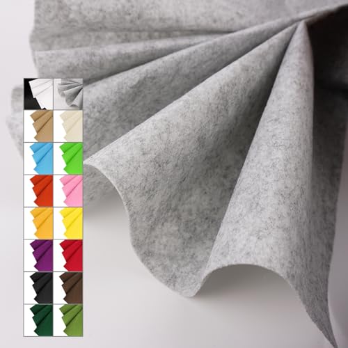 Image of IONTACH 36 inch X 36 inch Grey Stiff Felt Fabric 1.2mm Thick | Felt Sheet for Craft, Sewing, Patchwork, Liner Decorations, School Projects, Home Decor