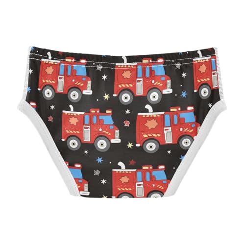 Wusikd Red Fire Truck Boys' Underwear Cotton Blue Lights Boys Briefs Soft Toddler Underwear 2T2