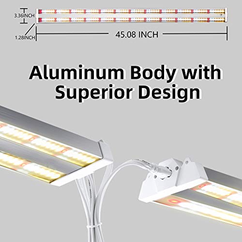 Freelicht 4 Pack 4ft LED Grow Light , 60W(220W Equivalent), Sunlike Full Spectrum Integrated Plant Light for Hydroponic Indoor Plant Seedling Veg and Flower, Plug in with On/Off Switch