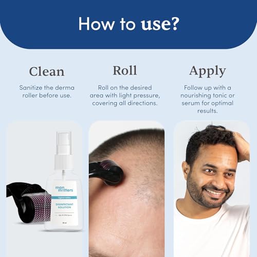 Image of 1 mm Derma Roller | With 540 Titanium Alloy Needles | Promotes Beard & Hair Growth & Reduces Acne Scars | Safe & Effective to Use