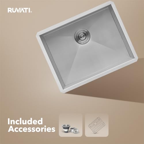 Image of Ruvati 23-inch Undermount 16 Gauge Zero Radius Bar Prep Kitchen Sink Stainless Steel Single Bowl - RVH7100