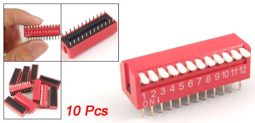 Interruptor DIP de paso 2,54 mm y 12 posiciones tipo piano para proyectos de electrónica 2