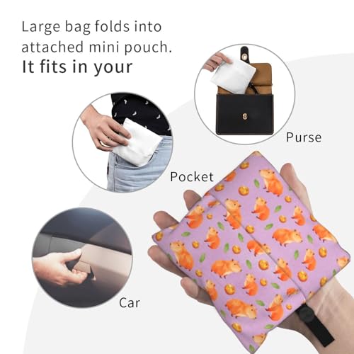 Sacs d'épicerie pliables Capybara grand sac voyage tissu réutilisable femme