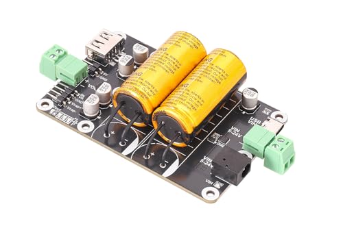 Supercapacitor UPS Module 5V-Output, 5V-24V Input Backup Power Board, Type-C/DC/Screw Terminal Input, 5V-3A Backup & 5V-5A Peak, Safe Shutdown Buffer for SBC/DIY Projects, Status LEDs