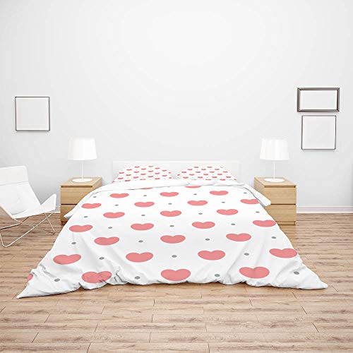 Housse de couette polyester ultra doux et parure de lit durable Rose