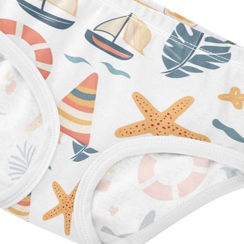 ZZKKO Summer Sea Star Girls Underwear Toddler Panties for Girls Comfort Brief Size 2-8T3