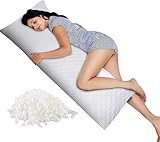 RGTIME Body Pillow Shredded Memory Foam, Long and Full Body Support for Adults, Zippered Bamboo Pillowcase, 20 x 54 Inches