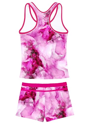 Image of Little Girls' Summer Swimwear Two Piece Boyshort Tankini Kids Swimsuit