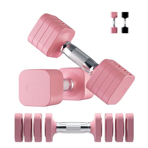20LB Adjustable Dumbbell Set, 10lb Dumbbells Set of 2, 5 in 1 Fre...