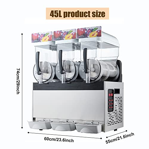 Kommerzielle Slushy-Maschine, elektrische 45L Maschine für gefrorene Getränke,220V Edelstahl-Getränke-Slush-Smoothies… – Bild 3