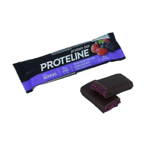Eiwitrepen Bosbessensmaak 24 × 40 g – Proteïnereep met bosbes en cacao glazuur – 26% eiwit – PROTELINE - Afbeelding 5