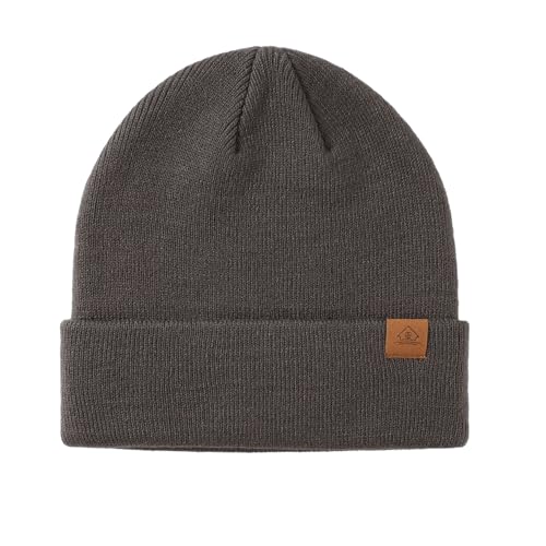 Image of Home Prefer Mens Winter Hats Acrylic Knit Cuff Beanie Cap Warm Womens Beanie Hat