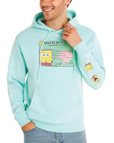 Nickelodeon Mens Hoodies SpongeBob and Patrick Fleece Graphic Sweatshirts Size Small Spongebob Mint