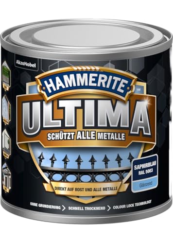 HAMMERITE Pintura protectora para metales Ultimate GLZ azul zafiro RAL5003 250 ml