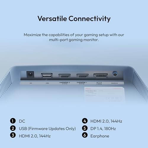 Image of Pixio PX278 Wave Blue 27 inch 180Hz 1440p Fast IPS Panel 1ms GTG AMD FreeSync Gaming Monitor with Blue HDMI 2.1 Cable Certified Ultra High Speed 10FT 8K 60Hz 4K 120Hz Nylon Braided