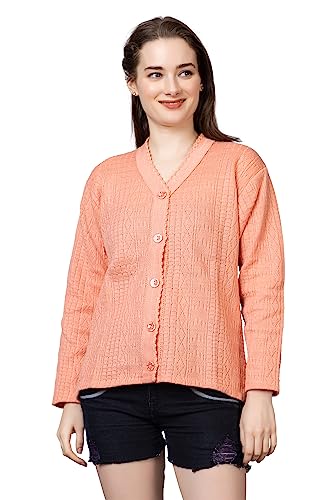 Image of Wear lusso Women Sweater for Winter Woolen Acrylic Full Sleeves V Neck Stylish Design Cardigan Girls /Ladies