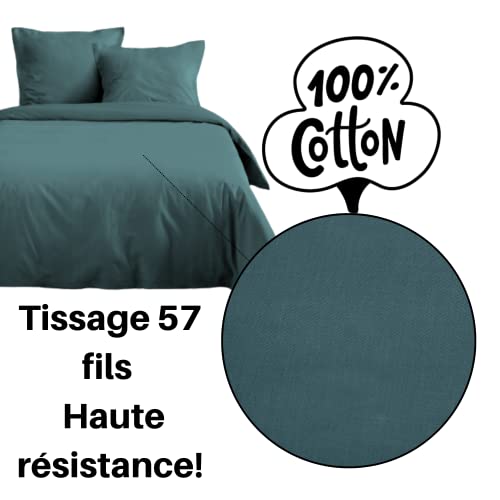 STOF, Duvet Cover, 200 x 200 cm, 100% Oeko-Tex Certified Cotton, Eucalyptus Colour, Eden Model, Bed Linen for Home - Image 3