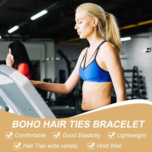 Prasacco 10 Pack Boho Style Hair Ties Elastic No Damage Soft Braided Hair Bands for Women & Girls Thick Thin Hair Accessories - Image 3