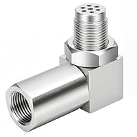 Lambdasonde Adapter M18x1,5mm, Auto O2 Sauerstoffsensor Extender, Edelstahl 90° Lambdasonde Eliminator, Universal Oxygen Sensor Extender Spacer für Auto/LKW Katalysator CEL Fix