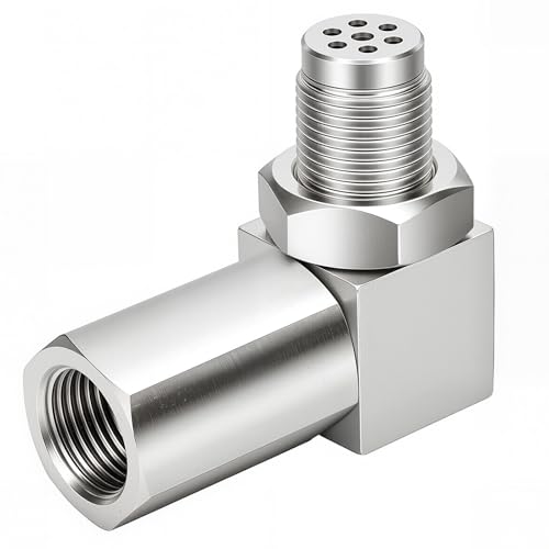 Lambdasonde Adapter M18x1,5mm, Auto O2 Sauerstoffsensor Extender, Edelstahl 90° Lambdasonde Eliminator, Universal Oxygen Sensor Extender Spacer für Auto/LKW Katalysator CEL Fix