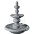 Teamson Home 52.56 in. Outdoor Two-Tier Water Fountain with Realistic ICY Stone Texture for Outdoor Living Spaces Creating a Calming Oasis for Gardens, Landscaping, Patios, Balconies, Lawns, Gray