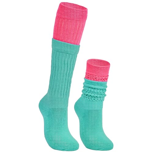 Image of Century Star Knee High Slouch Socks for Women - 80s 90s Scrunch Socks Soft Leg Warmers Stacked Boot Socks Holiday Daily