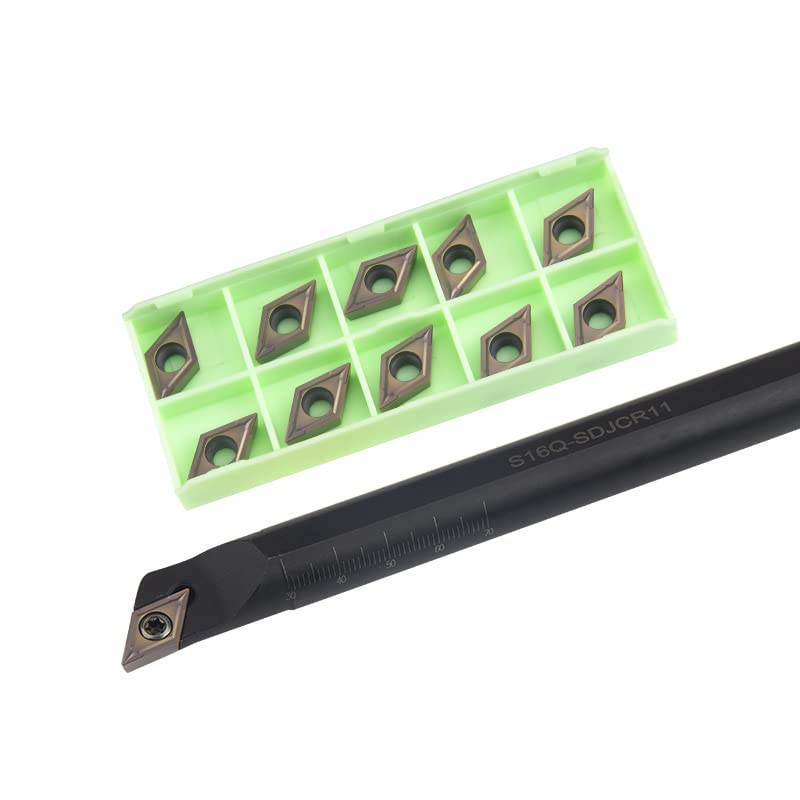 1pc S12M-SDJCR07 S16Q-SDJCR11 S32T-SDJCR11 Internal Turning Tool Holder Carbide Inserts 10pcs DCMT SDJCR/L CNC Lathe Cutting Tools(NO Cutter bar,DCMT11T308 TC9170)