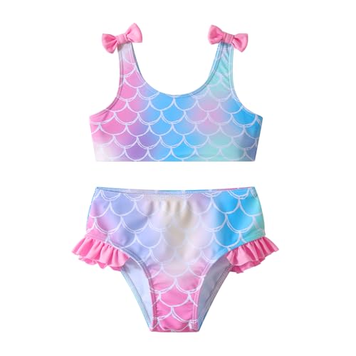 Image of DXTON Girls Summer Swimsuit Beach Sport One Pieces Ruffled Tankini Cartoon Bathing Suit Swimwear