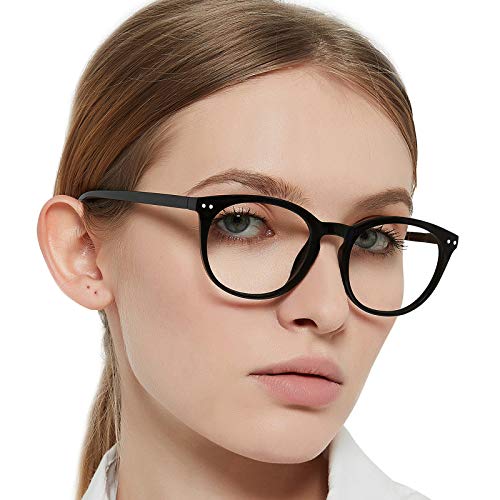Image of MARE AZZURO Blue Light Blocking Reading Glasses Women Round Computer Readers 0 1.0 1.25 1.5 1.75 2.0 2.25 2.5 2.75 3.0 3.5 4.0 5.0 6.0 (BLack, 175)