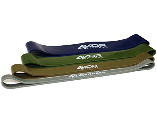 Image of 4KOR Fitness Resistance Loop Band Set, Perfect for Crossfit, Yoga, Physical Therapy, and Booty Building