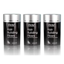 Hair Building Fibers 3 Shades/Set Black + Medium Brown + Dark Brown, Fill In Fine or Thinning Hair Instantly Thicker